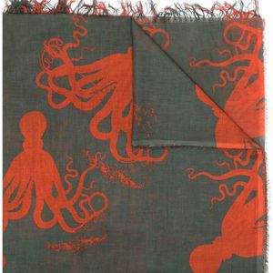 Uma Wang Schal mit Tintenfisch-Print in Grün für Herren
