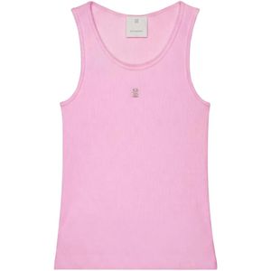 Givenchy Pink 4G-Plaque Ribbed-Knit Tank Top