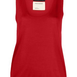 Frenckenberger Red Sleeveless Cashmere Knitted Top