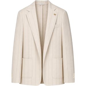 Tombolini Natural Pinstripe-Pattern Single-Breasted Blazer for men