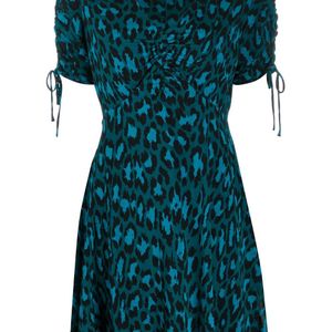 Diane von Furstenberg レオパード ドレス ブルー