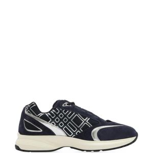 Burberry Blue Suede Nylon Eclipse Sneakers for men