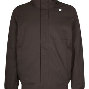 K-Way Gray Logo-Patch Jacket for men