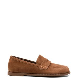 SERGIO MORETTI FIRENZE Brown Suede Penny Loafers