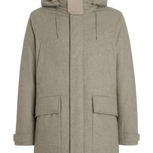 Zegna Grey Parka À Capuche for men
