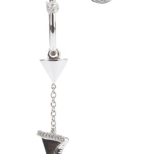 Elise Dray Metallic 18kt White Gold Shark Tooth And Diamond Cone Earring