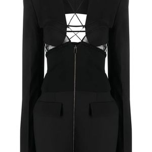 Nensi Dojaka Black Cut-Out Wool Minidress