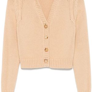 Chloé Natural V-Neck Cardigan