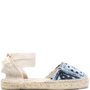 Manebí Blue Crochet-Knit Espadrilles