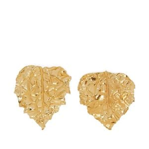 Jil Sander Metallic Leaf-Shaped Pendant Earrings