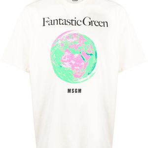 T-shirt con stampa di MSGM in Bianco da Uomo