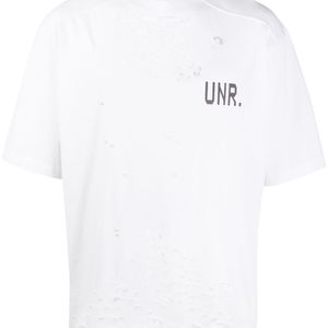 メンズ Unravel Project Lax ダメージ Tシャツ ホワイト
