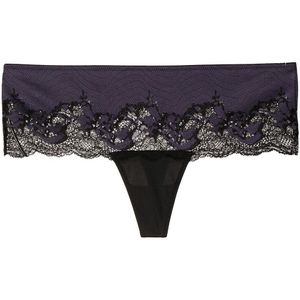 Wacoal Grey Lace-panelled Briefs