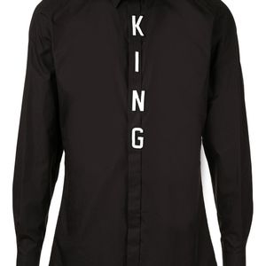 メンズ Dolce & Gabbana King パッチ シャツ ブラック