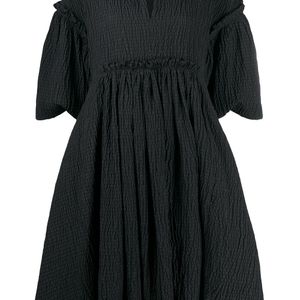 Henrik Vibskov Black Short-sleeved Frill Detail Dress