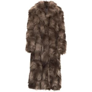 S.W.O.R.D Brown Collared Faux-Fur Coat