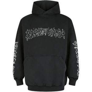 Balenciaga Black Logo-Detail Hoodie for men