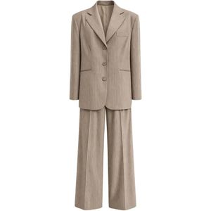 ROOM76 Natural Pinstripe-Pattern Pattern Suit
