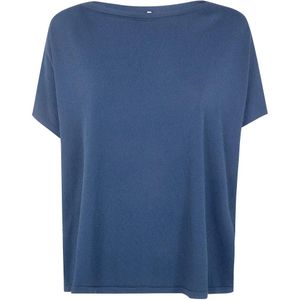 Liviana Conti Blue Shorts-Sleeve Sweater