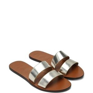 Manebí Pink Platinum-Strap Sandals