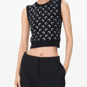 MARINE SERRE Blue Moon Strass Vest
