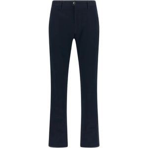 Incotex Blue Straight-Leg Cotton-Canvas Trousers for men