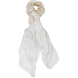 Peserico White Fringed-Edge Scarf
