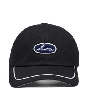 we11done Black Logo-Patch Piped Baseball Cap for men
