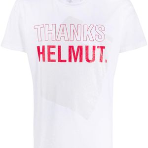 メンズ Helmut Lang プリント ショートスリーブ Tシャツ ホワイト