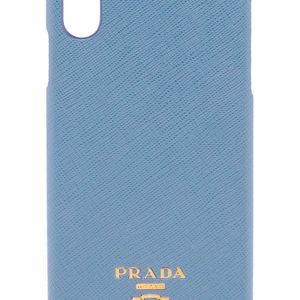 Prada Iphone Xs Max Hoesje Met Logoplakkaat in het Blauw