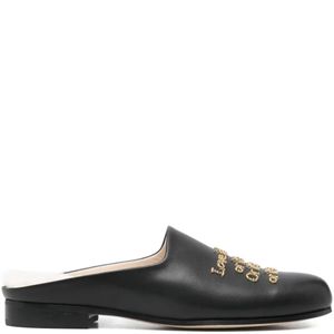 Undercover Black Beaded-Embellishment Mules