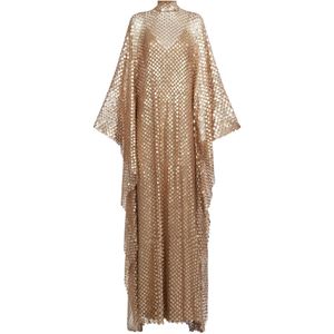 ‎Taller Marmo Natural Deserto Sequin-Embellished Maxi Kaftan Dress