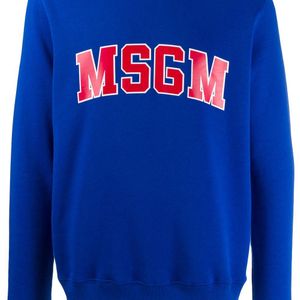 メンズ MSGM ロゴ スウェットシャツ ブルー