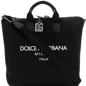 メンズ Dolce & Gabbana ロゴ ハンドバッグ ブラック