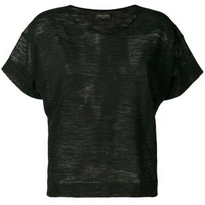 Roberto Collina スクープネック Tシャツ ブラック