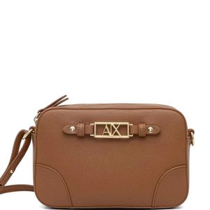 ARMANI EXCHANGE Brown Logo-Plaque Cross Body Bag