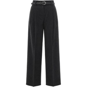 Max Mara Black Wool Wide-Leg Trousers