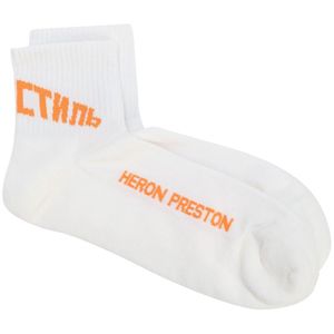 メンズ Heron Preston ホワイト And オレンジ ロゴ ソックス
