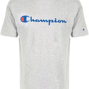メンズ Champion ロゴ Tシャツ グレー