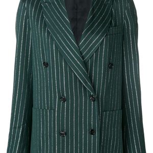 Golden Goose Deluxe Brand Green Striped Double-breasted Blazer