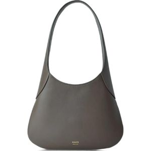 Khaite Grey Curved Leather Tote Bag