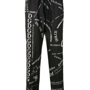 メンズ Dolce & Gabbana ロゴプリント パンツ ブラック