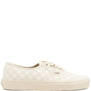 Vans White Logo-Patch Check-Pattern Sneakers for men