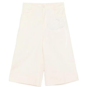 Kinyan Lam White Hand-Embroidered Cropped Trousers