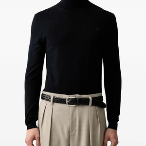 Trussardi Blue Roll-Neck Embroidered-Logo Sweater for men