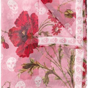 Pañuelo con estampado floral Alexander McQueen de color Rosa