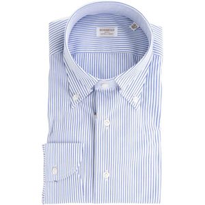 Borriello Blue Stripe-Pattern Button-Down Shirt for men