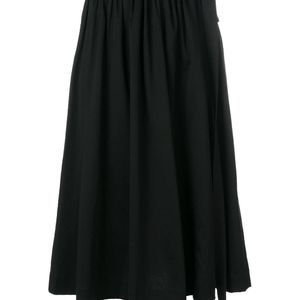 Lemaire Black Gathered Midi Skirt