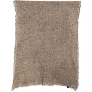 Avant Toi Brown Frayed Cashmere Scarf for men
