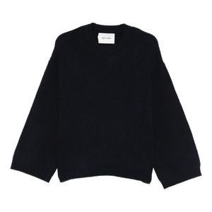 Soft Goat Blue Chunky Cashmere Crew-Neck Sweater